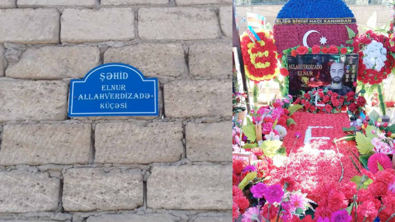 Şəhid Elnur Allahverdizadənin adı küçəyə verilib