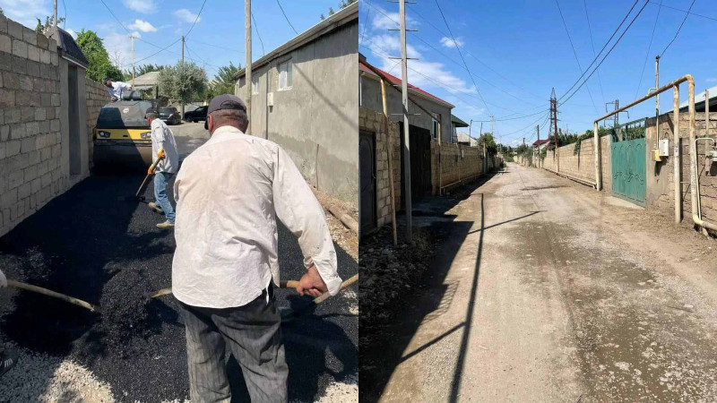 Yaşıldərədə asfalt örtüyü yenilənir
