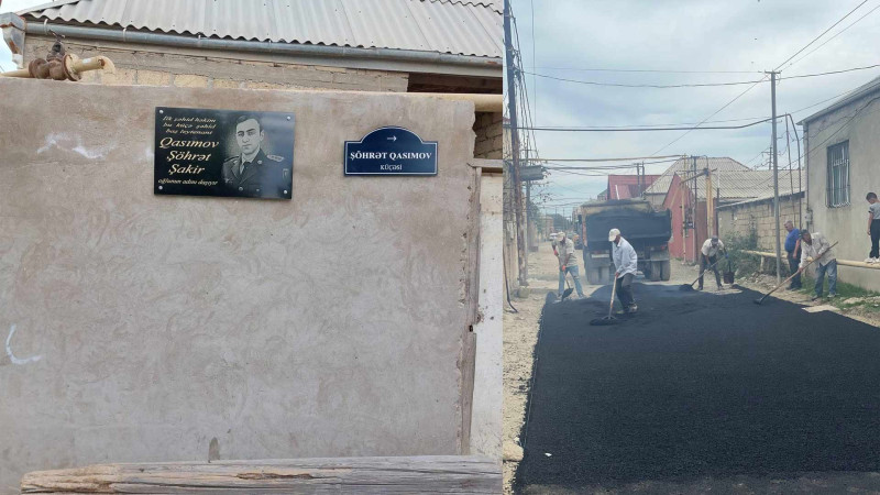 Şəhid Şöhrət Qasımov küçəsinə asfalt döşənir