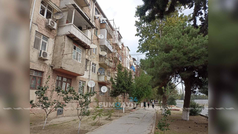 4-cü mikrorayonda binaların üzlüyü yenilənir