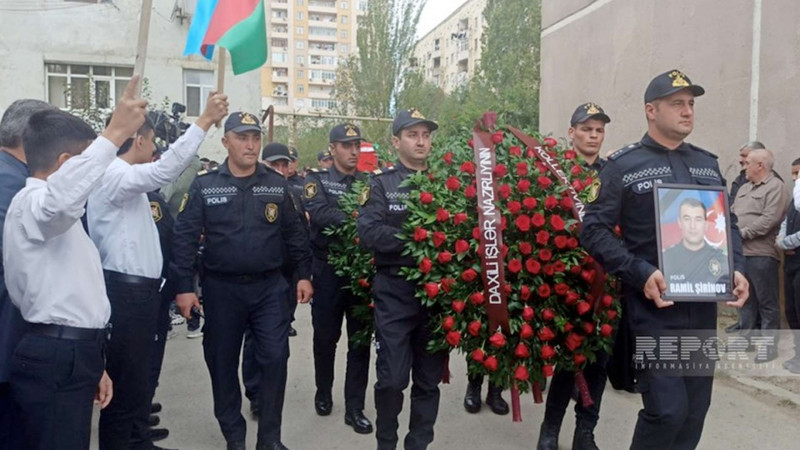 Sumqayıt şəhid polis serjantı Ramil Şirinovla vidalaşır