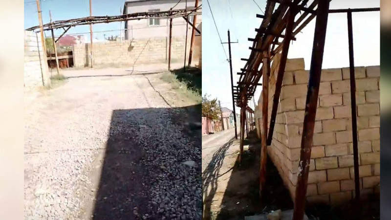 Yaşıldərədə aşmaq üzrə olan dirək qaz borusuna bağlanılıb