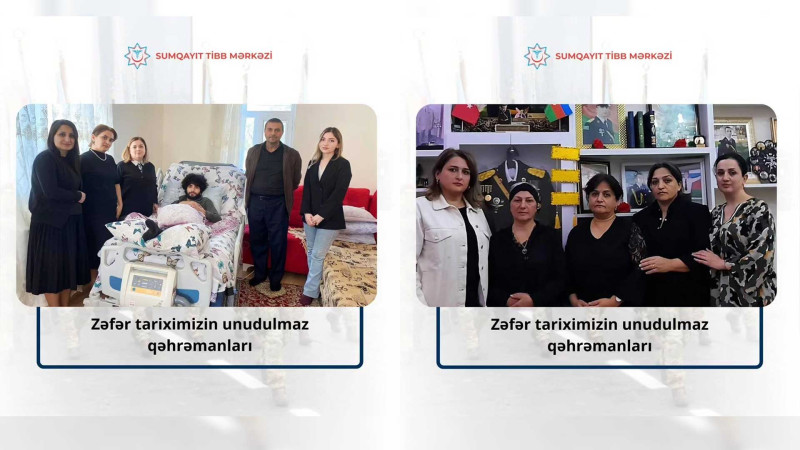 Tibb işçiləri qazi və şəhid ailəsinin səhhəti ilə yaxından maraqlanıblar