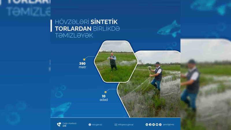 Sumqayıt: dənizdən sintetik tor yığışdırılıb