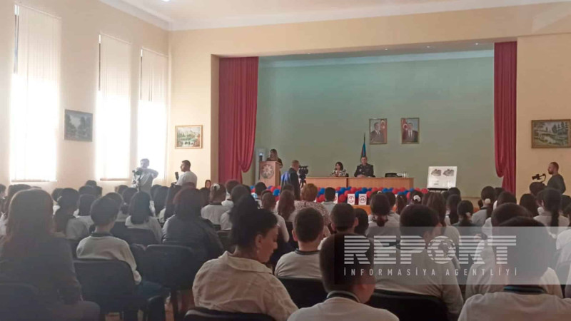 Sumqayıt məktəblilərinə hərəkətin təhlükəsizliyindən bəhs edilib