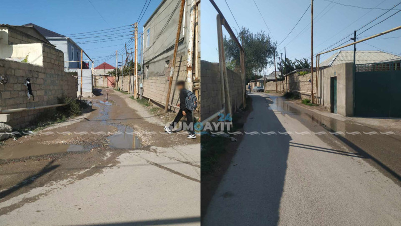 Xəzər bağlarında küçəboyu içməli su axır