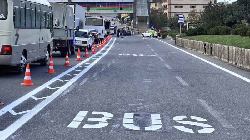 Sumqayıt yolunda da xüsusi zolaq çəkilir