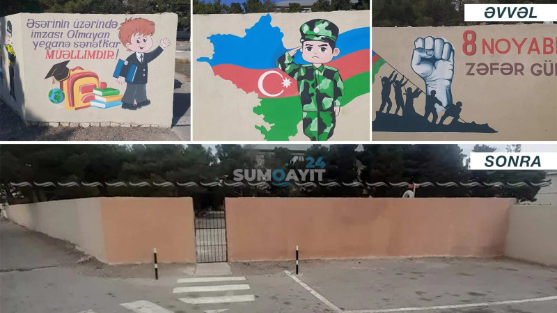 Təhsil İdarəsi həftələrlə çəkilən dekoru sildirib