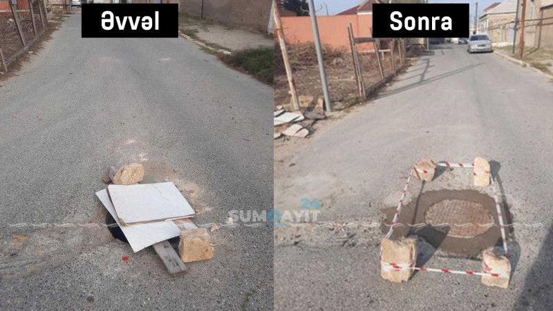 Corat: təhlükə yaradan kanalizasiya lükü təmir edilib