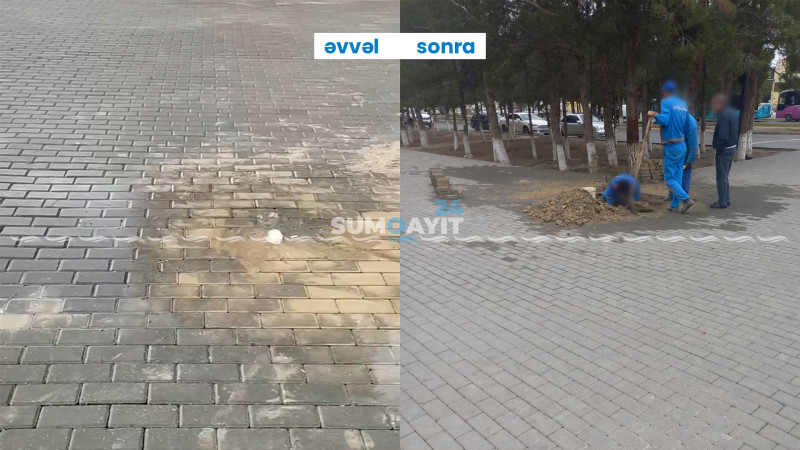 S. Bədəlbəyli küçəsində su borusu təmir olunur