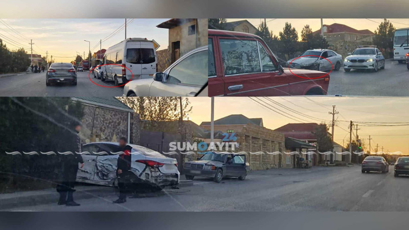 Sarayda iki “Mercedes” və “Hyundai” toqquşub