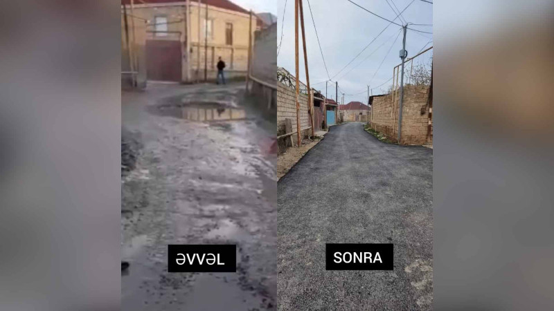 Xəzər bağlarında yol təmir edilib