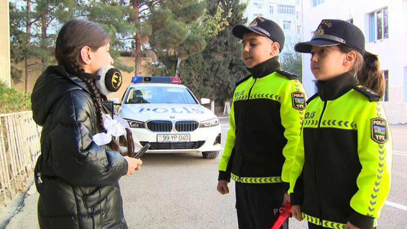 Yol polisi Sumqayıt məktəblilərini maarifləndirib