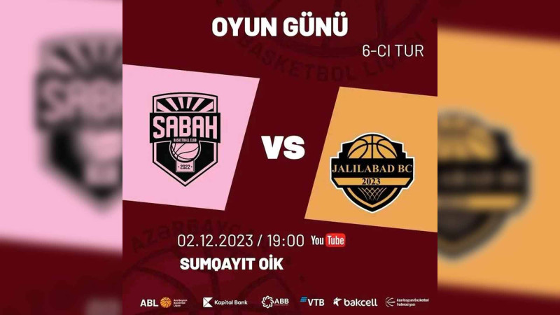 “Sabah” və “Cəlilabad” basketbol komandaları Sumqayıtda qarşılaşacaq