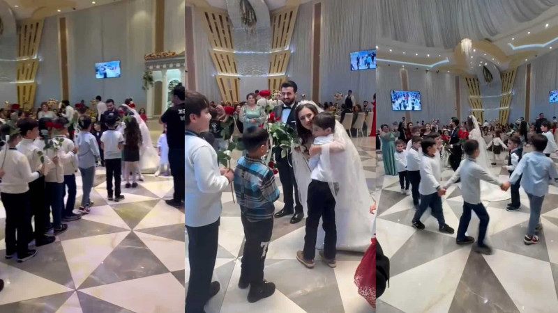 Balaca şagirdlərinin addımı toyda müəllimi emosiyalara qərq edib