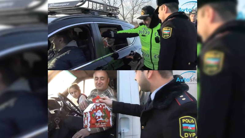 “Saray” postunda sürücülərə və uşaqlara hədiyyələr verilib