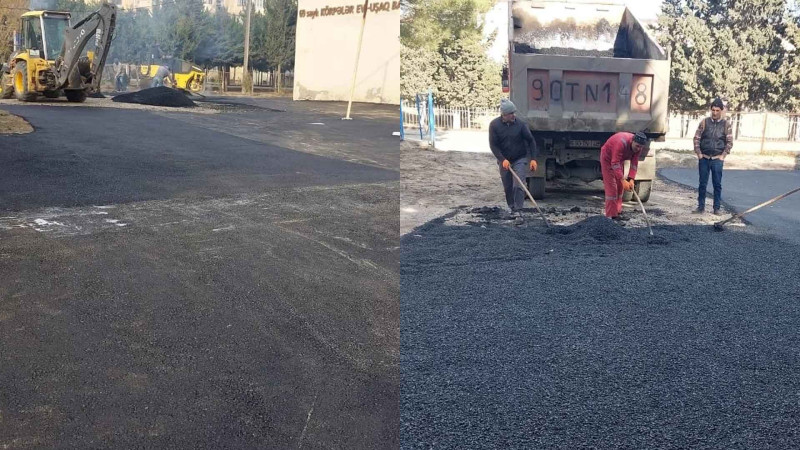 Məktəb və bağça yolları asfaltlanıb