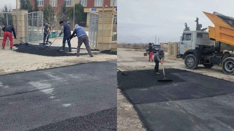 40 nömrəli məktəbə aparan yollar asfaltlanıb