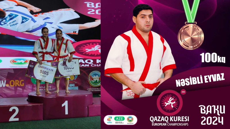 Güləşçilərimiz “Qazaq kuresi” üzrə Avropa çempionatında fəxri kürsüyə qalxıblar