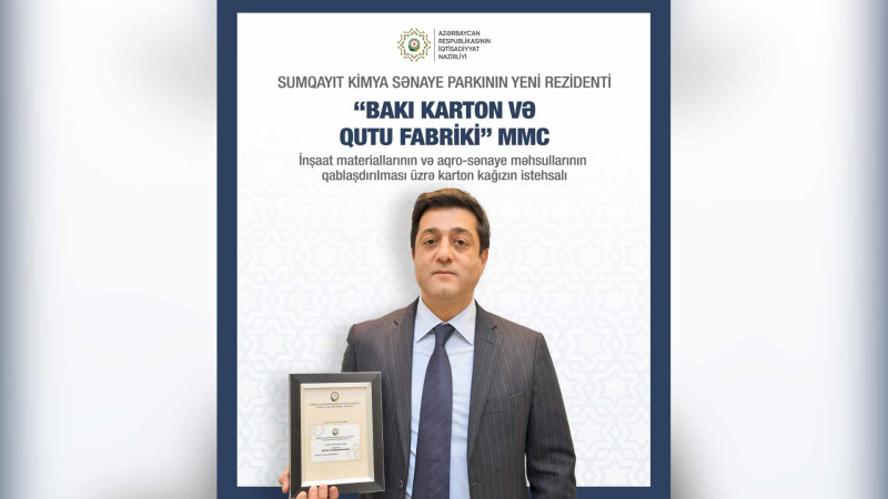 100 nəfərin daimi iş yeri ilə təmin olunacağı karton və qutu fabriki tikiləcək