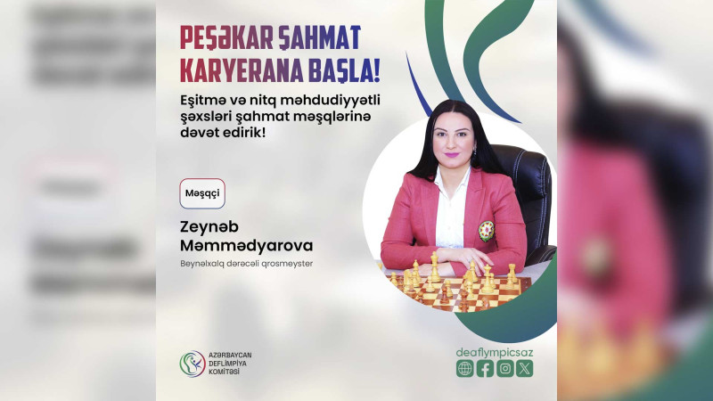 Eşitmə və nitq məhdudiyyətli şəxslər şahmat məşqlərinə dəvət olunurlar