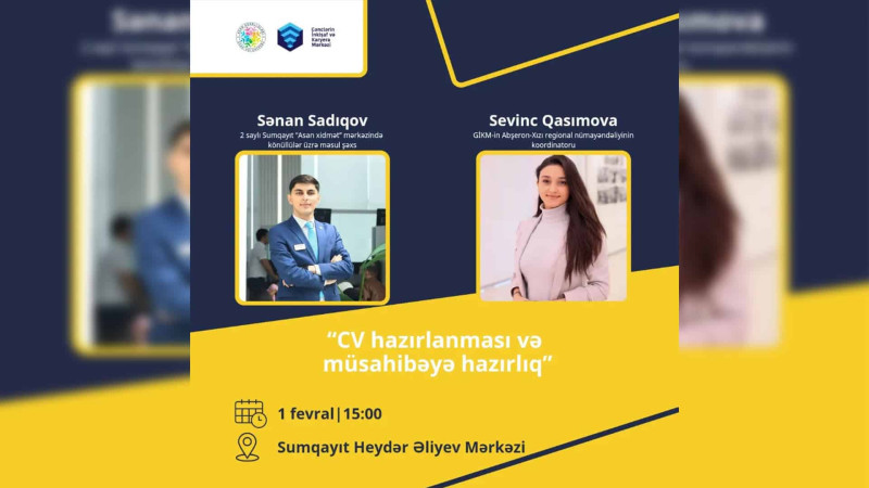 Sumqayıt gəncləri üçün CV hazırlanması və müsahibəyə hazırlıq təlimi keçiriləcək