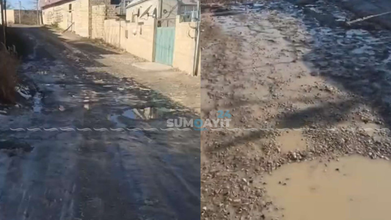 Sarayın ara küçəsi çalalarla doludur