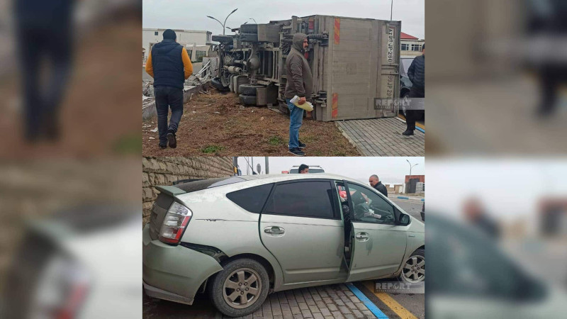 Yük maşını ilə “Toyota” toqquşub