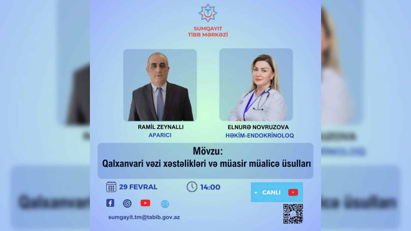 Canlı yayımda qalxanvari vəzi xəstəlikləri və müalicə üsullarından danışılacaq