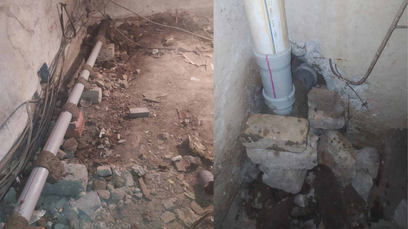 9-cu mikrorayonda evin zirzəmisi yenilənib