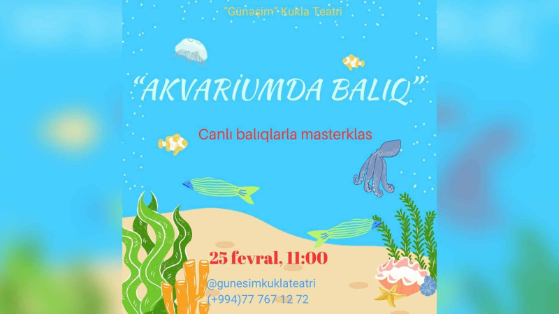 Uşaqlar üçün canlı balıqlarla əyləncəli master-klas keçiriləcək