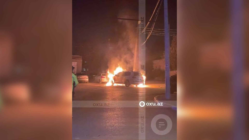 Sumqayıtda gimnaziya müdirinin maşını kül olub