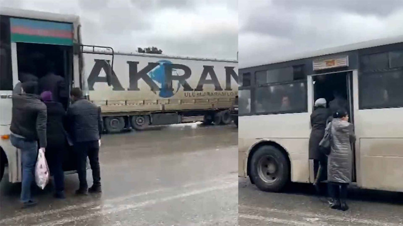 Sumqayıt–Bakı yolu: nasaz avtobus sərnişinləri yarı yolda qoyub
