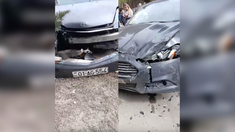 Nəsimi parkı ərazisində 2 maşın toqquşub, xəsarət alan var