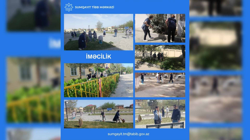 Səhiyyə müəssisələrində təmizlik və abadlıq işləri görülüb