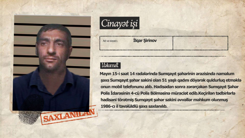 Qadını döyərək quldurluq edən şəxs tutulub – FOTO