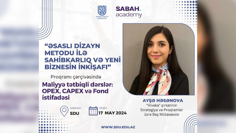 “Viveka” şirkətinin baş mütəxəssisi SDU-da dərs keçəcək