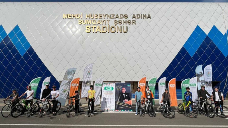 Sumqayıt şəhər stadionunda veloyürüş təşkil olunub
