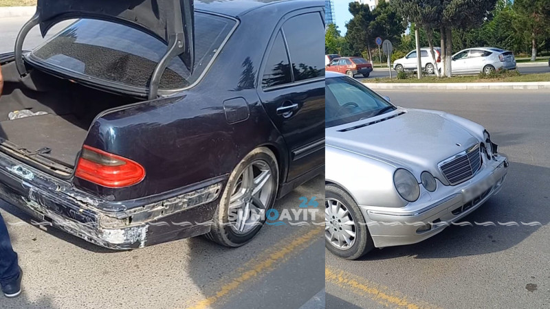 Sumqayıtda qəza: 2 “Mercedes” toqquşub