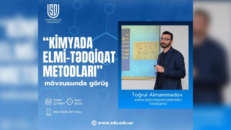 Kimya üzrə fəlsəfə doktoru SDU tələbələrinə təlim keçəcək