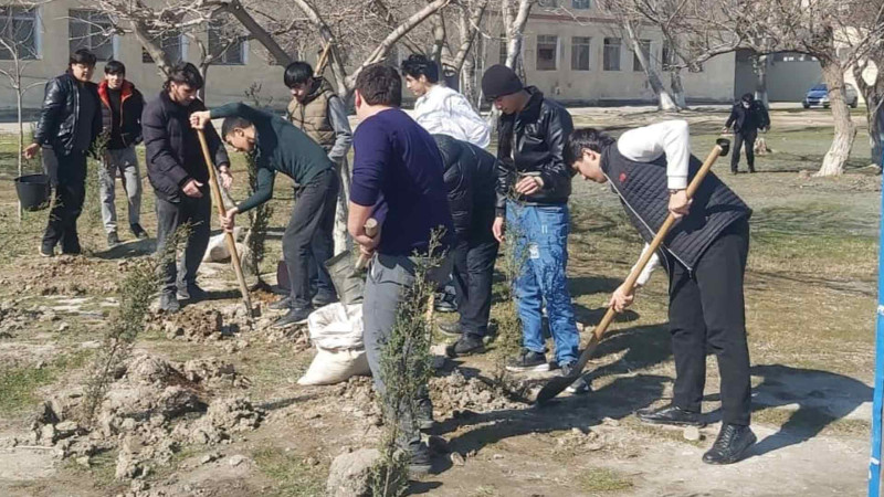 “Yaşıl dünya naminə həmrəylik ili” çərçivəsində Peşə Təhsil Mərkəzində ağaclar əkilib