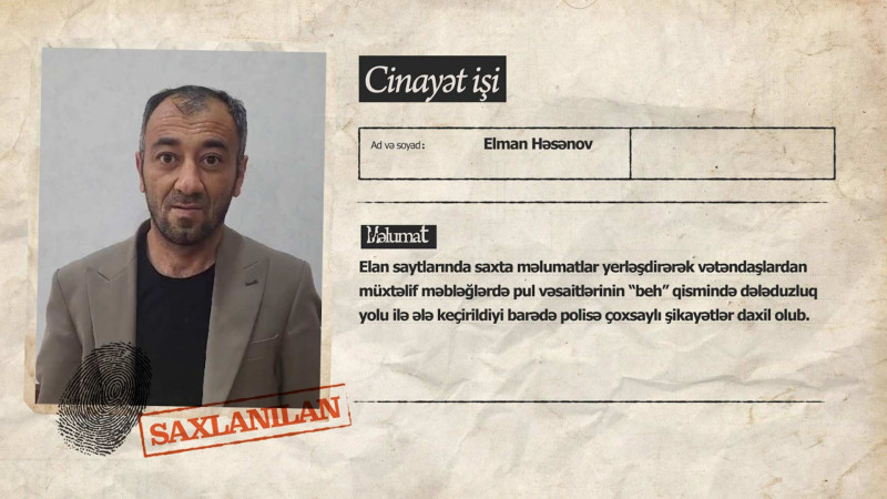 Çoxsaylı vətəndaşlardan “beh” alan şəhər sakini tutulub