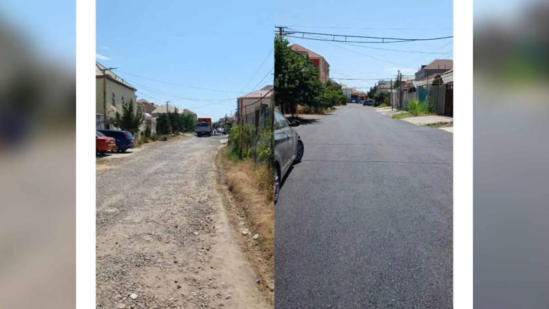 20-ci mikrorayonda yol asfaltlanıb