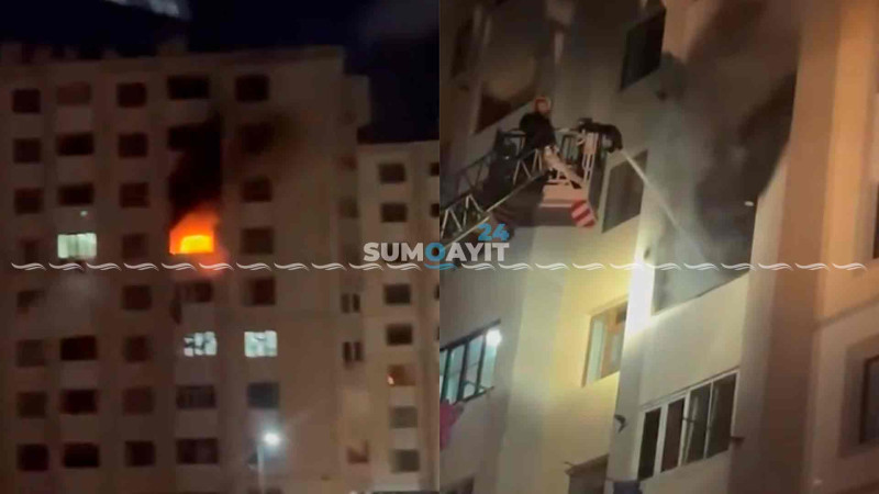 “Stansiya Sumqayıt”da yaşayış binasında yanğın olub, sakinlər təxliyə ediliblər