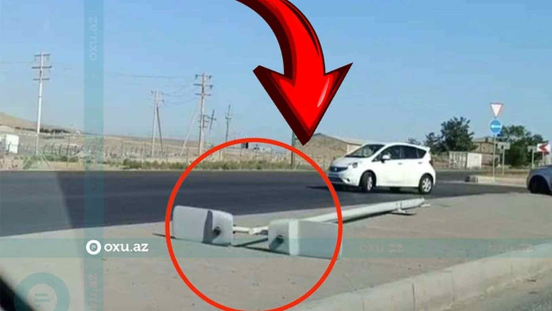 Saray yolunda aşan dirək iki gündür ki, təmir edilmir