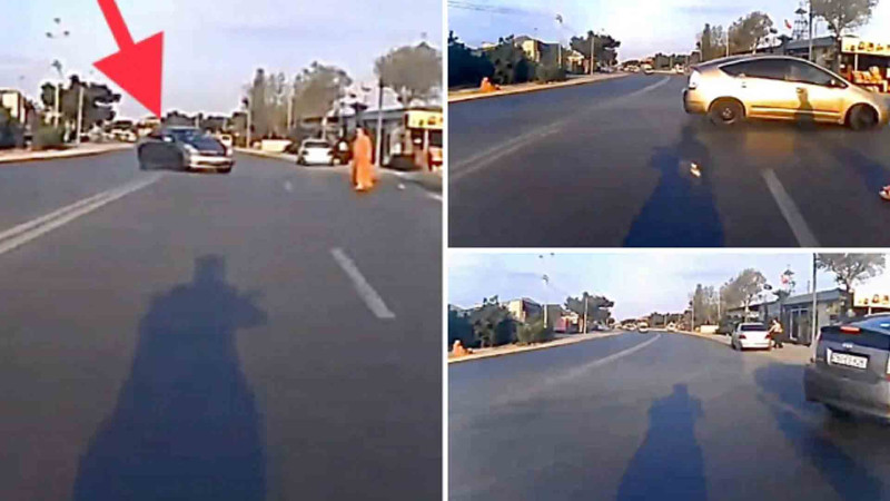 “Prius” yolda təhlükəli vəziyyət yaradıb