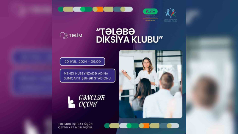 Diksiya təlimlərinə qeydiyyat aparılır