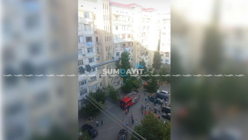 6-cı mikrorayonda yaşayış binasında yanğın olub