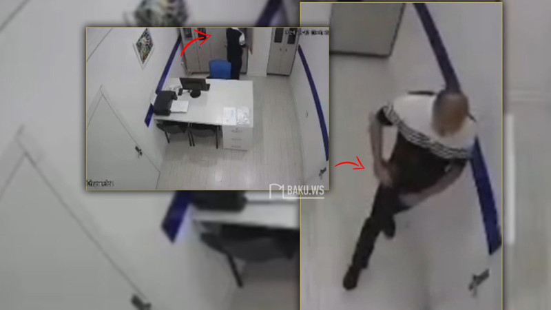 “KAMED” klinikasında oğru kameraya düşdü