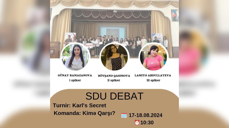 SDU-nun Debat klubu turnirdə mübarizə aparacaq